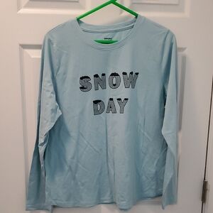 Snow Day Blue Long Sleeve Shirt